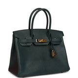 Pre-owned Hermes Birkin 30 Vert Cypress Chevre de Coromandel Gold Hardware - Thumbnail View 2
