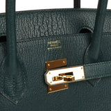 Pre-owned Hermes Birkin 30 Vert Cypress Chevre de Coromandel Gold Hardware - Thumbnail View 7