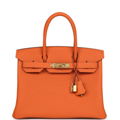 Hermes Birkin 30 Orange Togo Gold Hardware