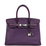 Pre-owned Hermes Birkin 30 UItraviolet Clemence Palladium Hardware - Thumbnail View 1