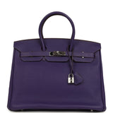 Pre-owned Hermes Birkin 35 Violet Togo Palladium Hardware - Thumbnail View 1