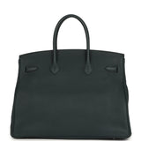 Pre-owned Hermes Birkin 35 Vert Rousseau Togo Palladium Hardware