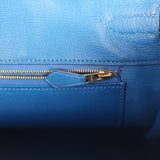 Pre-owned Hermes Birkin 35 Mykonos Shiny Porosus Crocodile Gold Hardware - Thumbnail View 9
