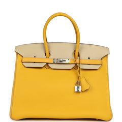 Hermes Special Order (HSS) Birkin 35 Soleil and Parchemin Togo Palladium Hardware