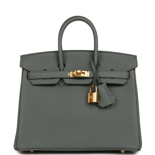 Hermes Birkin 25 Vert Amande Togo Gold Hardware