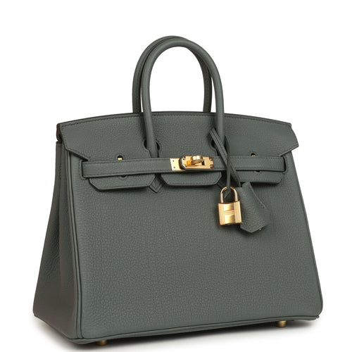 Hermes Birkin 25 Vert Amande Togo Gold Hardware
