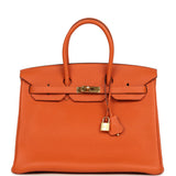 Pre-owned Hermes Birkin 35 Orange Togo Gold Hardware - Thumbnail View 1