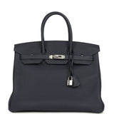 Hermes Birkin 35 Bleu Nuit Togo Palladium Hardware