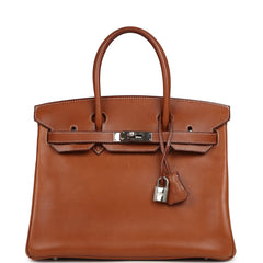 Vintage Hermes Birkin 30 Fauve Barenia Palladium Hardware