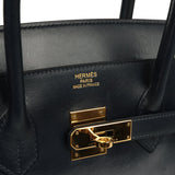 Pre-owned Hermes Birkin 35 Bleu Navy Box Gold Hardware - Thumbnail View 7