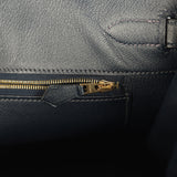 Pre-owned Hermes Birkin 35 Bleu Navy Box Gold Hardware - Thumbnail View 9