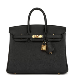 Hermes Birkin 25 Black Togo Gold Hardware