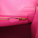 Hermes Special Order (HSS) Birkin 30 Bleu Paon and Rose Poupre Brushed Gold Hardware - Thumbnail View 9
