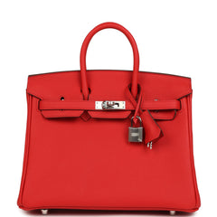 Hermes Birkin 25 Rouge de Coeur Togo Palladium Hardware