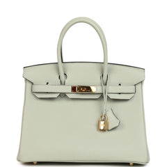 Pre-owned Hermes Birkin 30 Gris Neve Togo Gold Hardware