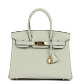 Pre-owned Hermes Birkin 30 Gris Neve Togo Gold Hardware
