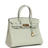 Pre-owned Hermes Birkin 30 Gris Neve Togo Gold Hardware