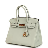 Pre-owned Hermes Birkin 30 Gris Neve Togo Gold Hardware