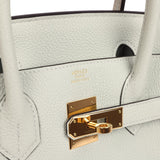 Pre-owned Hermes Birkin 30 Gris Neve Togo Gold Hardware