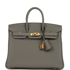 Hermes Birkin 25 Gris Meyer Togo Gold Hardware