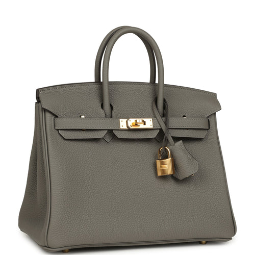 Hermes Birkin 25 Gris Meyer Togo Gold Hardware