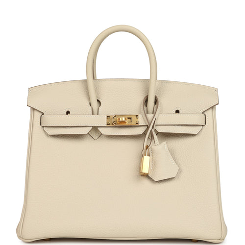 Hermes Birkin 25 Craie Togo Gold Hardware
