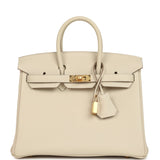 Hermes Birkin 25 Craie Togo Gold Hardware