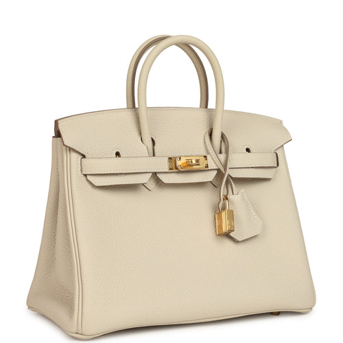 Hermes Birkin 25 Craie Togo Gold Hardware