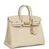 Hermes Birkin 25 Craie Togo Gold Hardware