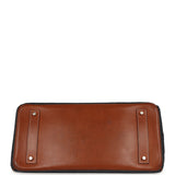 Vintage Hermes Shoulder Birkin 42 JPG Fauve Barenia and Dark Blue Denim Palladium Hardware - Thumbnail View 6