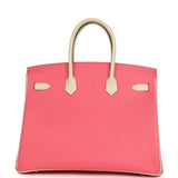 Hermes Special Order (HSS) Birkin 35 Rose Azalee and Craie Epsom Brushed Gold Hardware