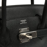 Pre-owned Hermes Birkin 30 Black Epsom Palladium Hardware