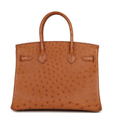 Pre-owned Hermes Birkin 30 Cognac Ostrich Gold Hardware - Thumbnail View 5
