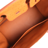 Pre-owned Hermes Birkin 30 Cognac Ostrich Gold Hardware - Thumbnail View 8