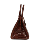 Pre-owned Hermes Birkin 35 Miel Shiny Porosus Crocodile Gold Hardware - Thumbnail View 3