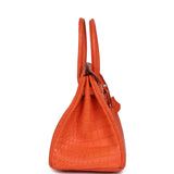 Pre-owned Hermes Birkin 30 Orange Poppy Matte Alligator Palladium Hardware - Thumbnail View 3