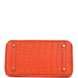 Pre-owned Hermes Birkin 30 Orange Poppy Matte Alligator Palladium Hardware - Thumbnail View 6
