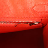 Pre-owned Hermes Birkin 30 Orange Poppy Matte Alligator Palladium Hardware - Thumbnail View 8