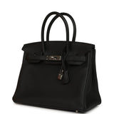Pre-owned Hermes Birkin 30 Black Togo Palladium Hardware