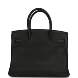 Pre-owned Hermes Birkin 30 Black Togo Palladium Hardware