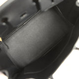 Pre-owned Hermes Birkin 25 Black Swift Gold Hardware