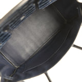 Pre-owned Hermes Birkin 35 Bleu Abysse Shiny Porosus Crocodile Palladium Hardware