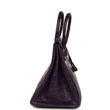 Pre-owned Hermes Birkin 35 Amethyst Matte Alligator Gold Hardware