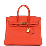 Pre-owned Hermes Birkin 25 Orange Poppy Togo Gold Hardware - Thumbnail View 1