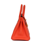 Pre-owned Hermes Birkin 25 Orange Poppy Togo Gold Hardware - Thumbnail View 3