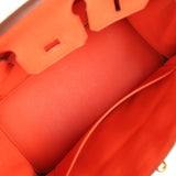 Pre-owned Hermes Birkin 25 Orange Poppy Togo Gold Hardware - Thumbnail View 8