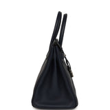 Pre-owned Hermes Birkin 30 Bleu Nuit Verso Togo Palladium Hardware