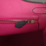 Pre-owned Hermes Birkin 30 Bleu Nuit Verso Togo Palladium Hardware