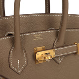 Hermes Birkin 25 Etoupe Togo Brushed Gold Hardware - Thumbnail View 7
