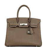 Hermes Birkin 30 Etoupe Epsom Palladium Hardware - Thumbnail View 1